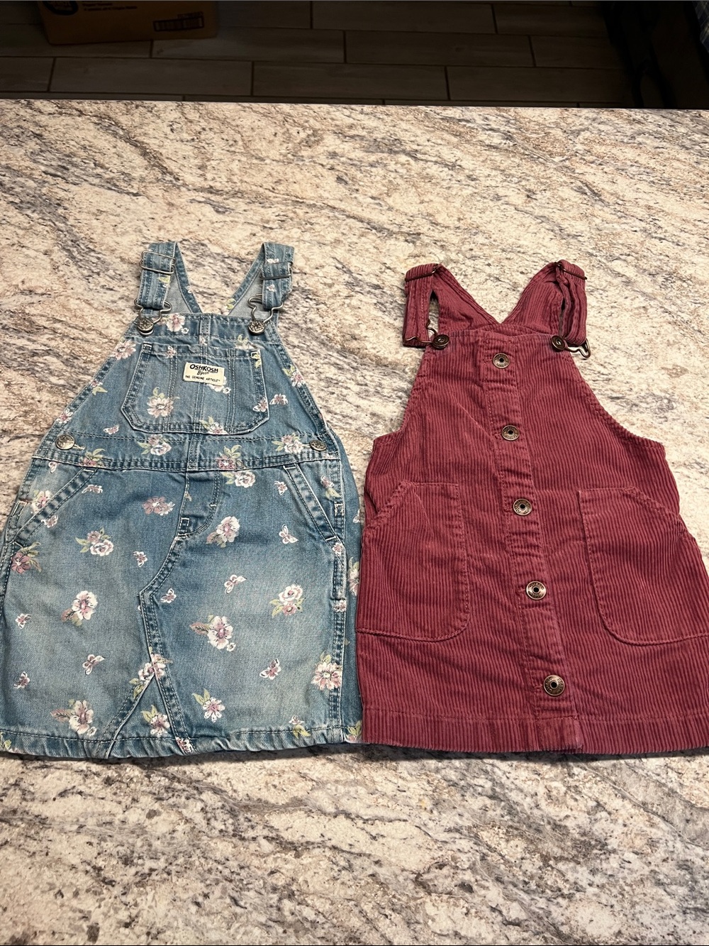 Oshkosh B’gosh Dress Overall Bundle - Set of 2 Preloved EUC - Picture 1 of 7